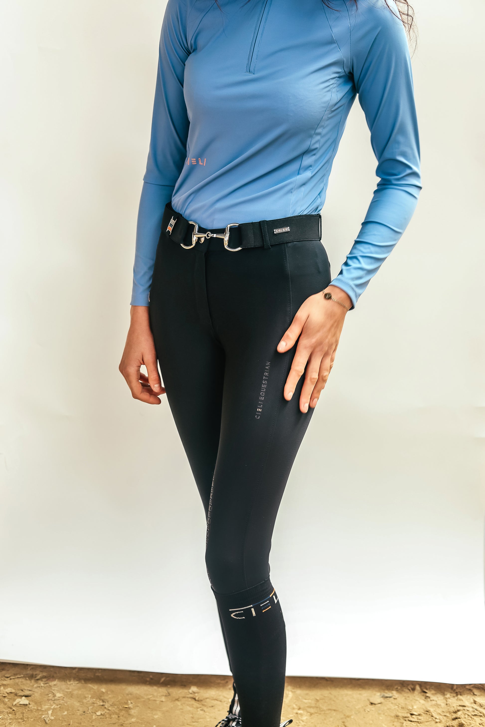 Lady wearing cieli equestrian black everyday breeches