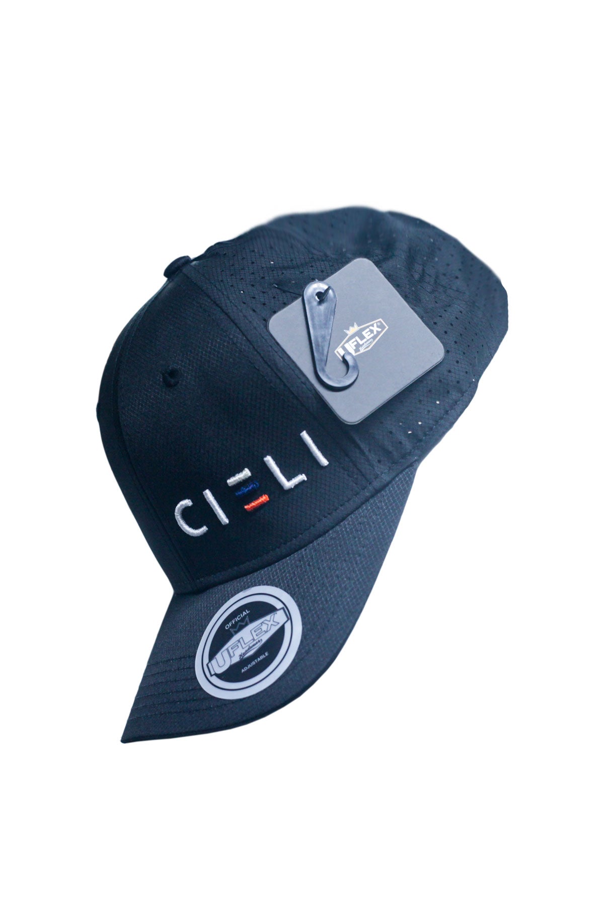 A Cieli Equestrian peak mesh baseball cap in black ideal for horse safari.