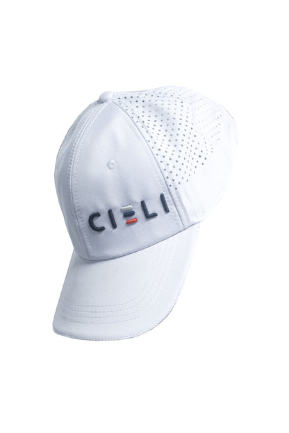 A Cieli Equestrian peak mesh baseball cap in white ideal for horse safari.